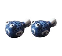 Didiseaon Chopstick Rest Ceramic Japanese Style Pufferfish Holder 2pcs Set Household Tableware