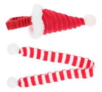 Didiseaon Christmas Small Pet Hat Scarf Lightweight Cotton Cute Design 5.50x2.95x2.95in for Cosplay and Variety Festivals Suitable for Pets and Parrots