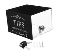 Didiseaon Clear Acrylic Tip Jar with Lock and Slot Dustproof Money Donation Box for Cafes Restaurants Bartenders Drivers Events Multi Purpose Suggestion and Charity Collection Container