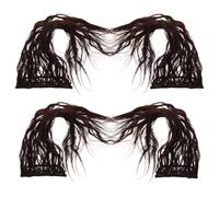 Didiseaon Clip-in Wavy Hair Topper Dark Brown for Daily Looks and Parties 4pcs with Face-flattering Waves and Invisible Appearance, Man-made Ripple Style Hair Extensions for Women