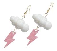 Didiseaon Cloud Thunder Earrings for Women Trendy Acrylic Drop Dangle Earrings Cute Weather-Themed Jewelry for Rainy Days 80's Style for Teachers