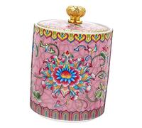 Didiseaon Coffee, Ceramic Vintage Pink Canisters Sugar Tea with Lid Multi-function Loose Tea Canister Keeping Dry Food Fresh and Organised for Home Supplies Storage