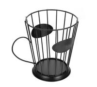 Didiseaon Coffee Storage Base Design Saving Cup Pod and Space Shaped Iron Capsule Organizer Basket with Stable Holder for Black Metal Home and Kitchen Use