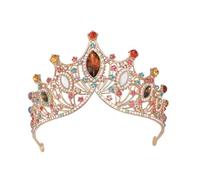 Didiseaon Colorful Baroque Style Crown Headpiece for Bride Lightweight Wedding Tiara Delicate Detail Design