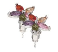 Didiseaon Colorful Flower Earrings for Women and Tiny Zircon Inlaid Floral Jewelry Sweet Stylish Design for Daily Wear and Special Occasions Lightweight Fashion Accessories