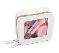 Didiseaon Compact Clear Makeup Bag with Zipper Portable Travel Pouch for Women Spacious Lipstick Organizer and Cosmetic Storage Stylish Transparent Makeup Pouch for Trips and Vacations