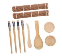 Didiseaon Complete Sushi Making Kit with Bamboo Rolling Mats Chopsticks and Serving Dishes Beginner-Friendly Sushi Mat Roller for Hygienic and Elegant Presentation