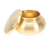 Didiseaon Copper Storage Jar for Incense Powder and Tea Airtight Seal, Classic Elegant Tank-shaped Decorative Storage Container for Desktop Decor and Organising Small Items