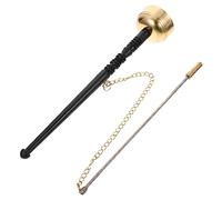 Didiseaon Copper Yin Qing Hand Percussion Instrument with Wooden Handle, Large Buddhist Temple Ritual Chime for Meditation and Prayer Use