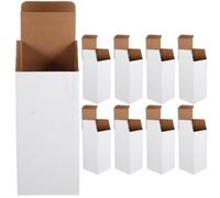 Didiseaon Corrugated Box 10 Pack 7.87 X 3.94 X 3.94 in Rectangle Shipping Box for Wine Bottles Small Objects Mail and Storage Easy Assembly without Tape or Glue for Small Business Packaging
