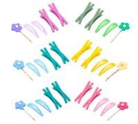 Didiseaon Cream Color Cross Hairpin Set 6pcs with Matte Texture Flower Side Hair Clips for Little Hair Accessories Random Color