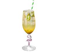 Didiseaon Creative Pink Flamingo Glass Wine Cup Made of Sturdy Glass with Chic Design, for Weddings and Hotel Parties, Decorative Flamingo Cocktail Drinkware