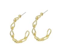 Didiseaon Creative Retro C Shaped Geometric Earrings for Women Unique Metal Ear Studs Chic French Style Ear Jewelry Comfortable and Stylish Accessories for Casual Formal Wear