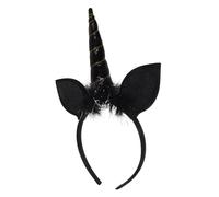 Didiseaon Creative Unicorn Hair Hoop for Fun Party Headdress Accessory Lightweight and Firmly Stays Place for Cosplay and Performance Events Black