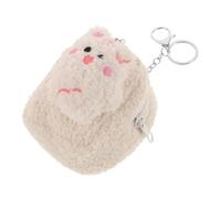 Didiseaon Cute Cartoon Plush Coin Purse Zipper Bag Wallet Small Change Pouch with Design for Storing Coins Cards and Lipstick White Furry Makeup Organizer