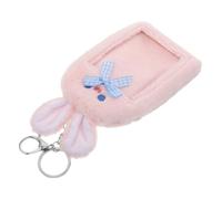 Didiseaon Cute Plush Rabbit Photocard Holder Keychain -pop Bank Card Sleeve Protective Badge Cover for Students Workers Fans