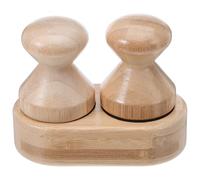 Didiseaon Cutting Board Oil Wax Applicator Set with Bamboo Dual Base, Round Mineral Oil Cream Spreader for Chopping Board Maintenance, Kitchen Gadget for Smooth Surface Care