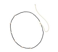 Didiseaon Daisy Beaded Waist Chain for Women Handmade Black Belly Chain Body Jewelry Chic Summer Beach Party Accessory Multi-functional Stylish Boho Fashion Jewelry