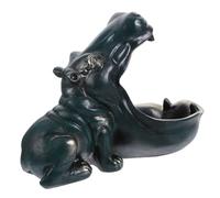 Didiseaon Decorative Hippo Sculpture Resin Key Dish and Hippo Candies Holder for Home, Desk Art Easy to Clean Feature, Stylish Desktop Candy Dish as Trinket Bowl for Keys