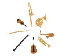 Didiseaon Delicate Mini Instrument Model Set with Clarinet Flute Saxophone Guitar for Miniature House Decor Dollhouse Accessories Elegant Musical Collection with Carrying Protection