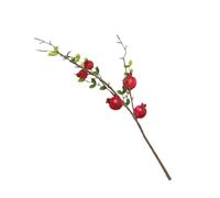 Didiseaon Delicate Red Artificial Pomegranate Branch for Home Decor Simulation Fruit Ornament Low Maintenance Faux Flower Accent for Living Porch Office Wedding Decoration