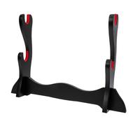 Didiseaon Desktop Wooden Flute Display Stand Two-tier Storage Rack for Wind Instruments Music Accessories