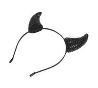 Didiseaon Devil Horns Headband with Black Rhinestone Cow Horns for Women Sparkling Halloween Cosplay Hair Accessory for Party Costume