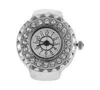 Didiseaon Diamond Finger Ring Watch Women’s Decorative Silver round Dial Jewelry Watch for Girls Casual Wear