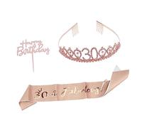 Didiseaon Digital Headband Birthday Suit Crown Hairband Personalised Sash Cake Topper