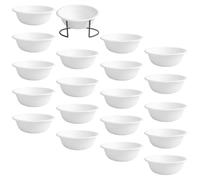 Didiseaon Disposable Dog Bowls Paper Cat Bowls round White Large Capacity Not Easy to Knock for Personal Home Use