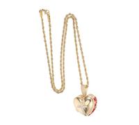 Didiseaon DIY Heart Locket Necklace with Flip Open Photo Pendant Lightweight Gold Heart Shape with Engraved Cross Accent Memorial Keepsake Jewelry for Women Daily Wear and