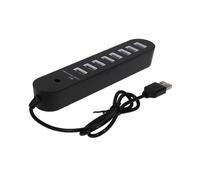 Didiseaon Dm-hb70 USB 2.0 Hub 8-port 8-in-1 Plastic Data Hub with Fast Transfer and Low Energy Consumption, Black, Compatible with Tablet and Computer for Expanding USB Ports
