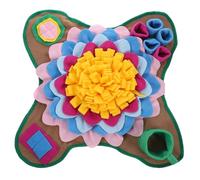 Didiseaon Dog Snuffle Mat for Pet Feeding and Sniffing, Flower Shape Canvas and Plush Material with Long Serving Life, Interactive Food Dispenser Mat for Dogs to Slow Feeding and Mental