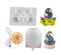 Didiseaon Dragon Egg Silicone Mold with Lamp Base Reusable Resin Casting Mold for Handmade Night Light Craft Soft Flexible Material for Custom Glitter and Floral Embellishments