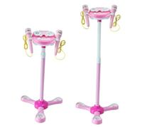 Didiseaon Early Education Music Microphone for Boys Lights Amplification Drums and Gongs Dual Pink Singing Microphones Without Battery Creative Learning