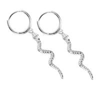 Didiseaon Earrings with Easy to Wear Design for Women Silver Snake Shape 1 Pair Fashion Silver Eardrop Jewelry for Daily Wear and Christmas Holidays