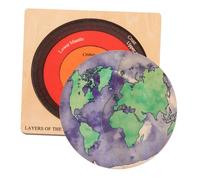 Didiseaon Earth Structure Puzzle Kit for Educational Globe Model DIY Jigsaw Easy to Assemble Wooden Geography Learning Puzzle for Promotes Cognitive Skills and Group Play