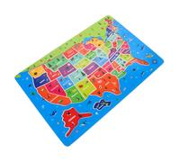 Didiseaon Educational Usa Map Puzzle for Ages Wooden US States Jigsaw Puzzle with Dual Geography Learning of America and World Cognitive Skill Building Educational for Boys