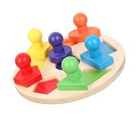 Didiseaon Educational Wooden Shape Matching for Colorful Geometry Cognition and Intelligence Development Rounded Plate and Fine Motor Skills