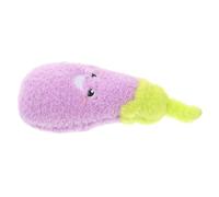 Didiseaon Eggplant Plush Squeaky Dog Interactive Vegetable Chew for Puppies Soft Portable Teething Engaging Squeaker for Playtime Cute Dog Chew
