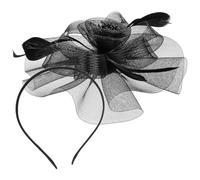Didiseaon Elegant Black Mesh Fascinator Headband for Women, Made of Gauze and Plastic, Featuring Easy to Wear Design and Fade-resistant Material, for Cosplay and Anniversary Events