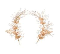 Didiseaon Elegant Bridal Pearl Hairpin Leaf Pattern Headband Wedding Hair Accessories Zinc Alloy for Special Occasions