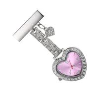 Didiseaon Elegant Clip-On Nurse Watch with Heart Shaped Design, Lightweight Glass and Alloy Material, Practical and Stylish Pocket Watch for Nurses Working in Hospitals