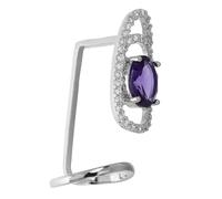 Didiseaon Elegant Open Finger Ring with Dazzling Accents for Nail Art and Fashion Accessories Adjustable Design for Women Friends and Family Purple Diamond Adornment