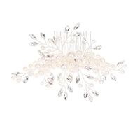 Didiseaon Elegant Pearl and Diamond Hair Comb for Wedding Headdress Fashion Headwear Accessory Silver