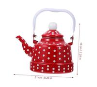 Didiseaon Enamel Water Kettle Red with Dot Pattern Lightweight Portable Household Tea Serving Pot with Comfortable Handle Compatible with Electric Induction and Gas Stoves for Office and