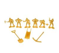 Didiseaon Engineering Workers Model Set for Micro Landscaping 4-piece Construction Figurines Tools Suitable for Diy Sand Table Decor and Creative Models