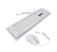 Didiseaon Ergonomic Wired Mechanical Gaming Keyboard Mouse Set White USB Luminous Backlit Non-conflict Design Material for Gamers and Office Use