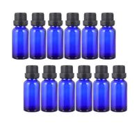Didiseaon Essential Oil Vials with Orifice Reducers and Caps 20pcs 10ml Blue Glass Sample Bottles for Travel and DIY Perfume Filling