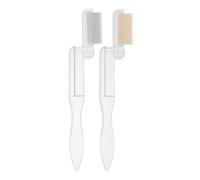 Didiseaon Eyebrow Shaping Comb Eyelash Beauty Comb 2pcs Stainless Steel Foldable and with PC Handle, Sturdy and Not Easy to Break, for Outdoor Use and Travel Makeup Tools